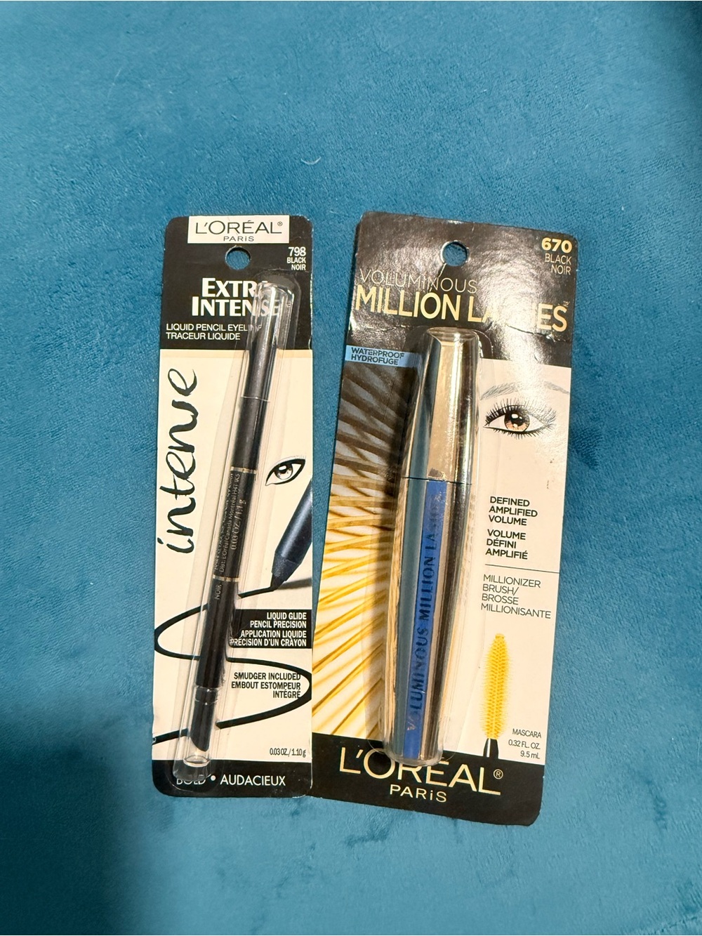 L'Oreal Intense Eyeliner & Voluminous Million Lashes Mascara - Black